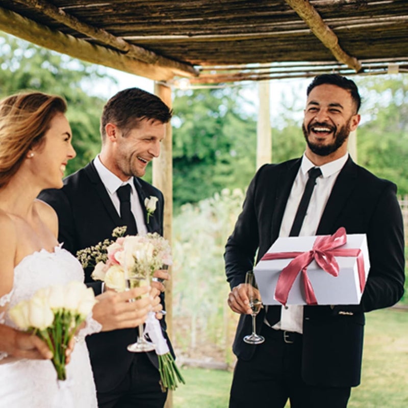 Ditwis 4 Pack 9.5x7x4 Inches Gift Boxes with Magnetic Closure Lids, White Magnetic Box for Wedding, Groomsmen Bridesmaid Proposal, Birthdays, Mother's Day - Image 3